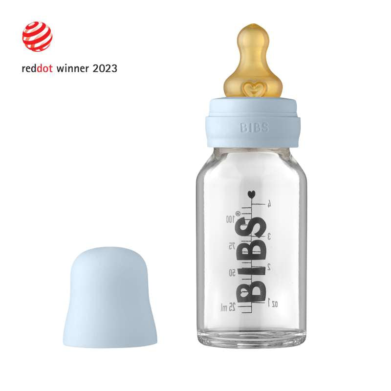 BIBS Bottle - Ensemble complet de biberons - Petit - 110 ml - Bleu bébé