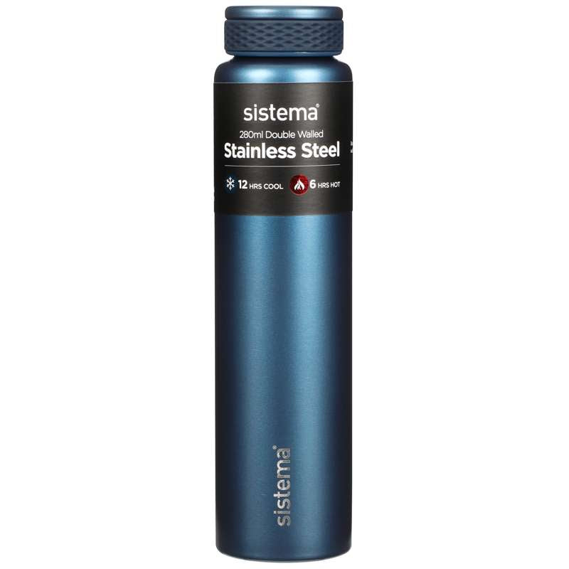Système de bouteille thermique - Acier inoxydable - 280ml - Bleu