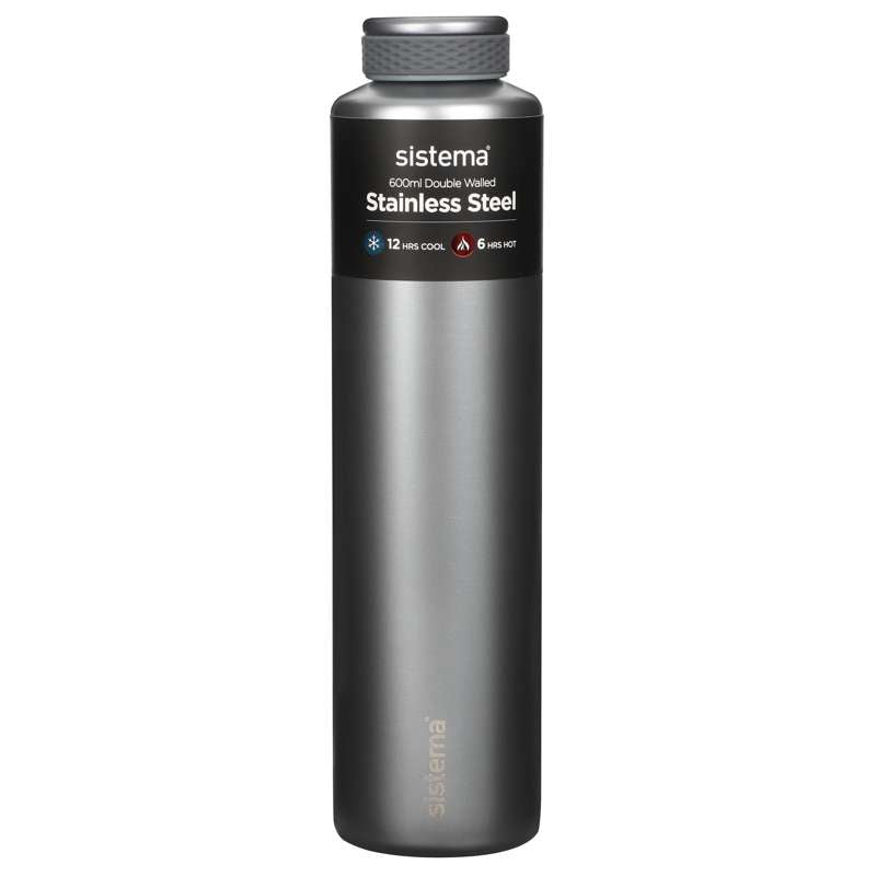 Système de bouteille thermique - Acier inoxydable - 600 ml - Gris