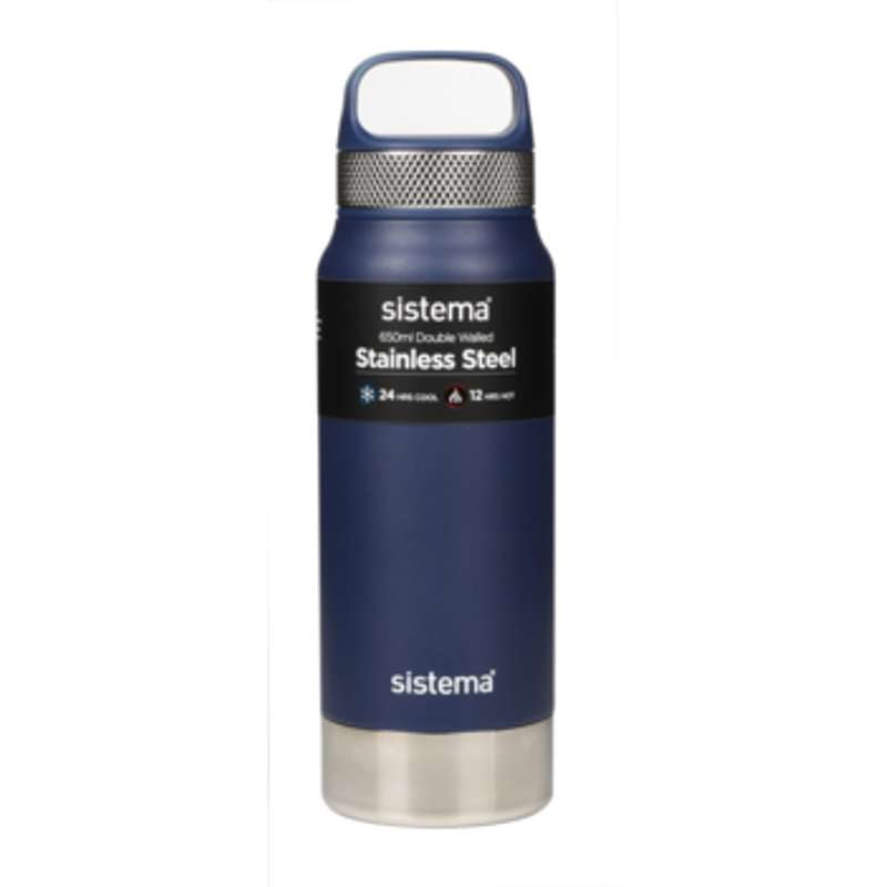 Système de bouteille thermique - Acier inoxydable - 650 ml - Marine