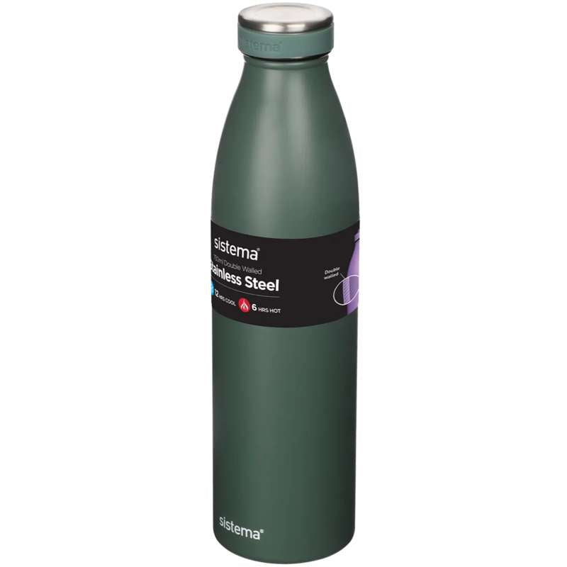 Système de bouteille thermique - Acier inoxydable - 750ml - Vert nordique