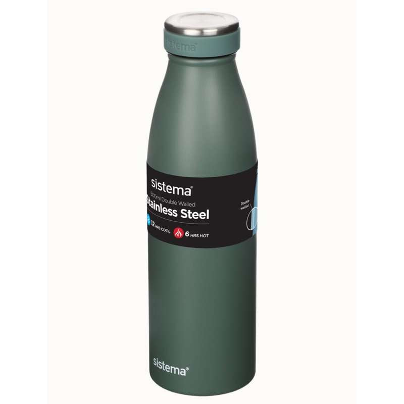 Système de bouteille thermique - Acier inoxydable - 500ml - Vert nordique