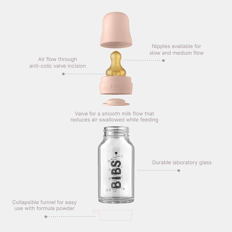BIBS Bottle - Ensemble complet de biberons - Petit - 110 ml - Iron