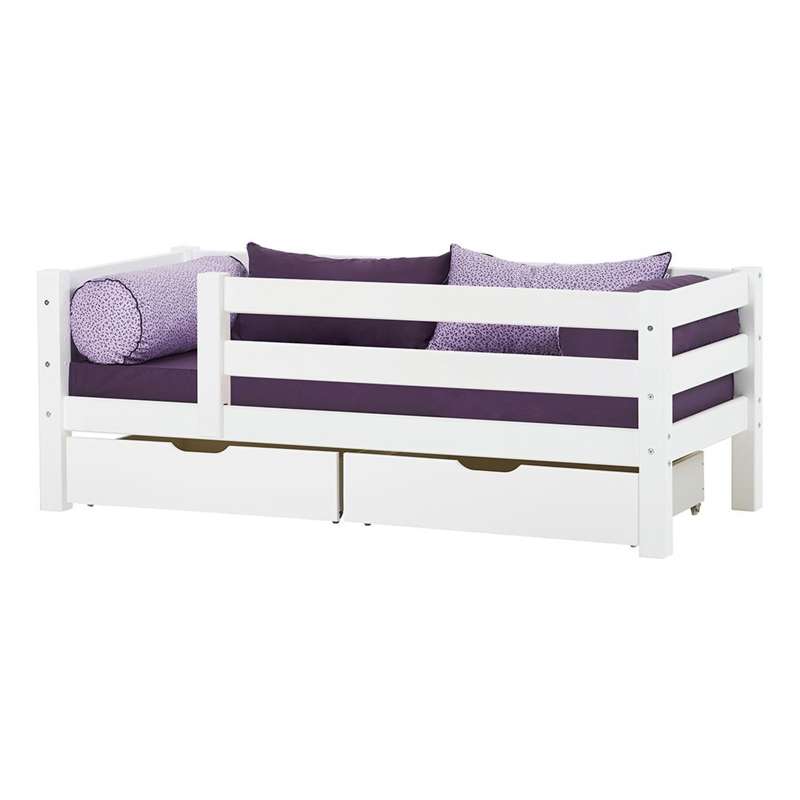 Hoppekids ECO Luxury - Canapé-lit avec dossier et barrière de lit (Plusieurs tailles) - Blanc